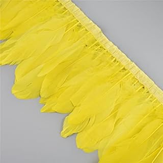 JUJING 2 metros de plumas de ganso adornos de boda fiesta decoración flecos para ropa, plumas de macramé, cintas de plumas de colores para manualidades