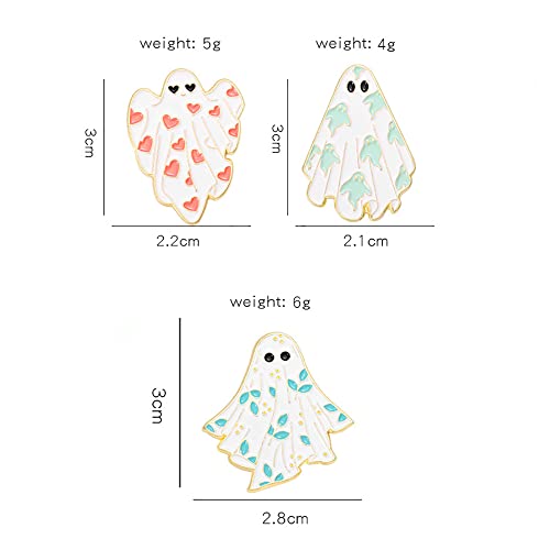 Image of Cute Ghost Horror Halloween Brooch Pin Enamel Love Heart Leaf Boo Ghost Pins Lapel Collar Jeans Hats Shirt Jackets Backpacks Badge Brooches Pins for Women Girls Dainty Jewelry Gifts