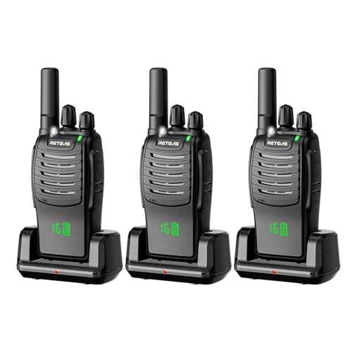 Retevis H-777H Walkie Talkies Rechargeable,2 Way Radios Long Range,USB-C,VOX,Short Antenna,Hidden Display,Flashlight,Portable FRS Two-Way Radios for Adults Retail Church Club (3 Pack)