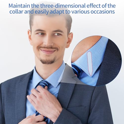 Wahijihe 112 PCS Collar Stays for Men\'s Dress Shirts,Plastic Collar Stays Dress Shirt Collar Inserts for Any Shirt with Collar,4 Sizes - Thumbnail 7