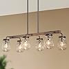 Log barn farmhouse chandeliers for dining room 6 light rustic dining room kitchen chandelier over table 275 l mason jar faux wood kitchen island lighting  urban country home decor