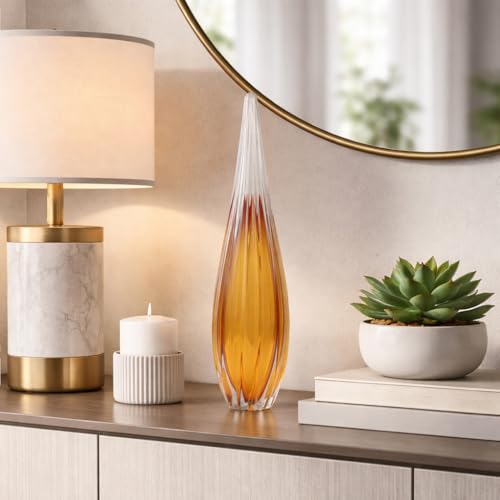 Escultura de Lágrima de Vidrio para Decoración de Hogar 19" Naranja miniatura 3