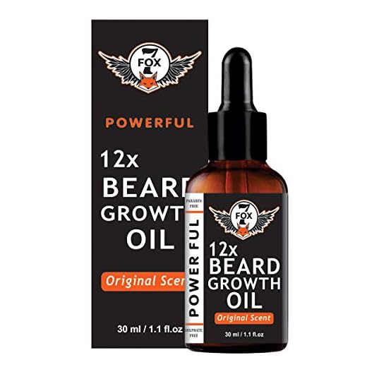 7 Fox Natural & Organic 12x Beard Growth Oil, 30ml