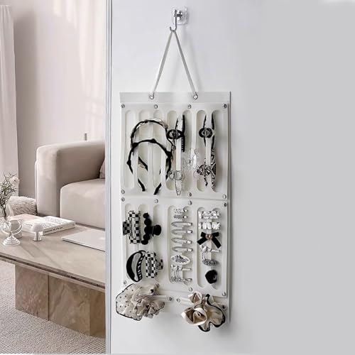 Smaoqingji Hanging Haarspangen Haargummi Aufbewahrung - 1 Stück, Weiß, Hair Clip Organiser Haar Accessoires Display Rack, Schmuck Veranstalter für Mädchen, Geeignet die von und Haarbändern
