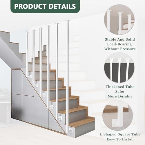 Kit de rampe d'escalier en L métallique et rambarde en fer pour sécuriser vos marches