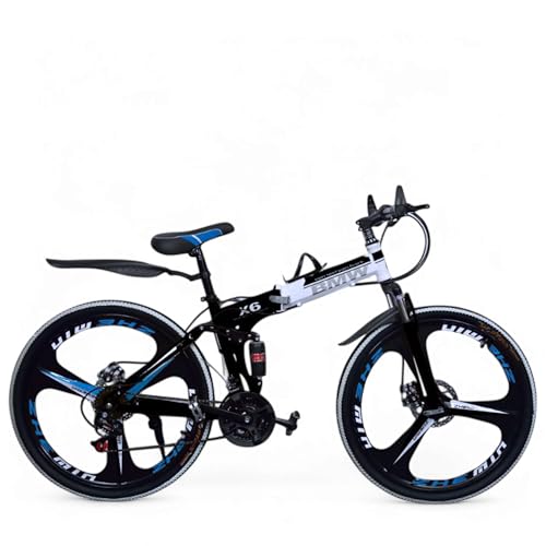 Image of X6 Series 21-Speed Gear Cycle for Men | Foldable 26-Inch Bicycle with Spoke Alloy MacWheels, Dual Disc Brakes & Dual Suspension | Off-Road & City Riding Bike (Black)
