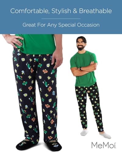 MeMoi Men's Pickleball Two Piece PJ Set In A Bag Forest Green L4