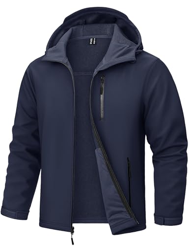 TACVASEN Outdoor Jacken für Herren Wasserdicht Softshell Jacke Fleece Gefüttert Winterjacke...