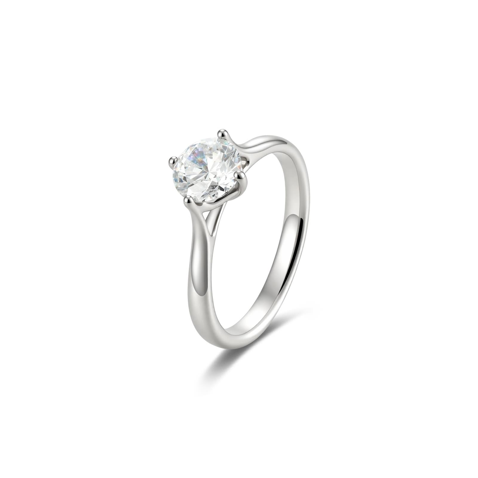 Fedi nuziali in oro bianco Au 375/585/750 con moissanite