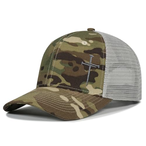 Image of Christian Hats for Men Women,Jesus 3 Nail Cross Hat Christian Religious Gifts for Birthday /Christmas