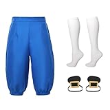 BLESSUME 中世 メンズ パンツ コロニアル ニッカー パンツ ソックス 靴カバー, ブルー, Medium