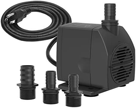 Knifel Submersible Pump 450GPH Ultra Quiet with Dry Burning Protection 8.2ft High Lift for Fountains, Hydroponics, Ponds, Aquariums & More…………