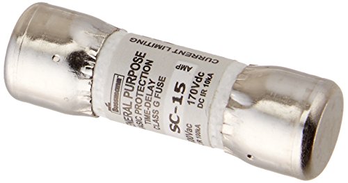 Bussmann BP/SC-15 15 Amp Time-Delay Class G Melamine Tube, 600V UL Listed Carded, 2-Pack