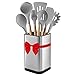 Stainless Steel Kitchen Utensil Holder, Kitchen Caddy, Utensil Organizer, Modern Rectangular Design, 6.7” by 4” (utensils not included)