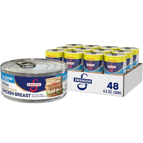 Image of Swanson White Premium Chunk Chicken Breast with Rib Meat in Water, 4.5 oz. (Pack of 4)