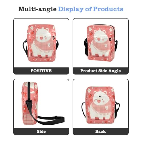 Cute Cartoon Peach Animal messenger bag for women crossbody Shoulder Bag Purse Bag Adjustable Strap for Outdoor Daily Shopping4