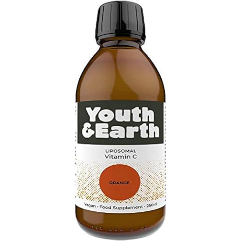Vitamin C Liposomal Liquid Formulation 1000mg - Ultra High Strength Pure Antioxidant Supplement - Immune System Booster with Natural Orange Flavor - Made in Germany - by Youth & Earth Cover