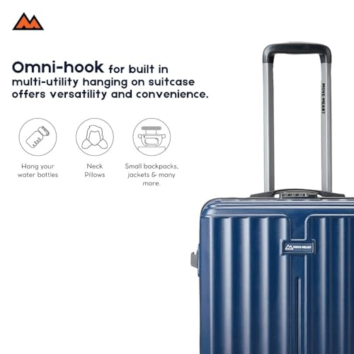 Image of MOVE-MEANT ROAMIFY Medium Cabin Suitcase 66 CM 8 Wheels Number Lock Poly Carbonate Navy Blue Trolley Bag for Men & Women | 360 Degree Wheeling System Luggage | Trolley Bags for Travel