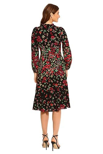 Maggy London Women's Long Sleeve Ruffle Mock Neck Dress4