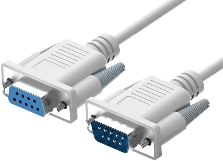 DB9 Direct Connection Data Cable RS232 Serial Port Connectors 30AWG Pure Copper Nickel Plated 9Pin COM Extension Cord(Balck FF,15M)