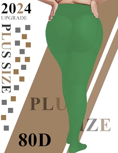 Image of Buauty Plus Size Tights for Women Ultra Soft Solid Color Semi-Opaque Pantyhose,