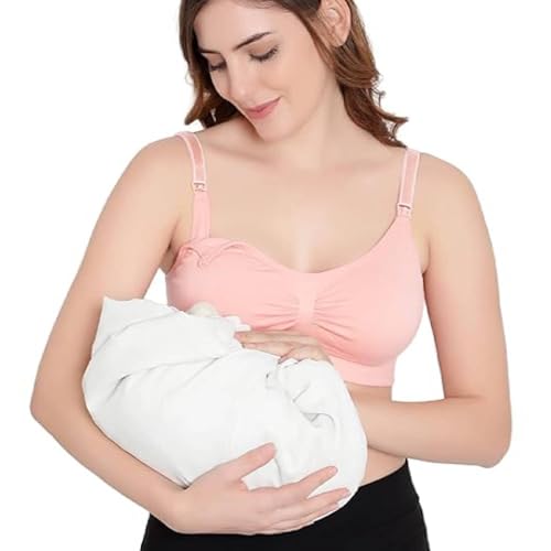 Image of ELEG & STILANCE Maternity Feeding Bra Padded Nursing Bra with Adjustable Straps Easy Baby Breastfeeding New Moms
