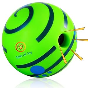 Tails of Joy Interactive Fun Dog Toy with Giggle Sounds When Rolled or Shaken Pet Interactive Giggle Ball Toy for Dog Pet Sound Ball (Small(4 * 4INCH))