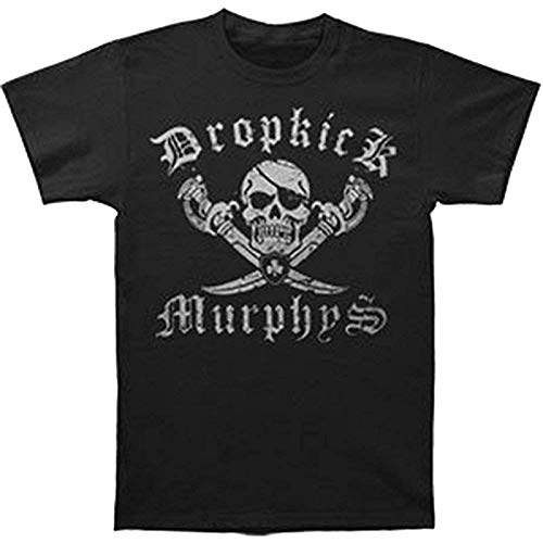 wonang Dropkick Murphys Jolly Roger T-Shirt Vintage Gift Unisex Black Tee L