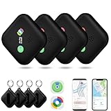Dual-System Compatible Bluetooth Tracker for iOS or Android Key Finder, Item Locator, Smart Luggage Tracker, Pet Tracker Works with Apple Find My or Google Find Hub IP67 Waterproof Rating (4-Pack)