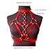 Punk Burgundy Red Leather Chest Harness for Women, Adjustable Strap Body Harness Belt Goth Lingerie Decorative Strap, Club Party Caged Bra Harness,Body Chains Rave Accessories and Gift