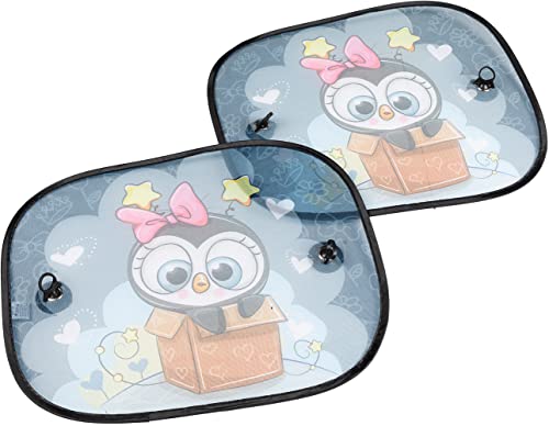 Start Coppia Tendine Laterali Auto Attacco A Ventosa Pinguino Salvaspazio Protezione Universali Bambini Oscuramento 44X36 Cm - 8