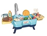 Zippy Toys, Brinquedo Infantil Pia Lava Louca Sai Agua, 29 Peças, 40cm, Interativo e Educativo - Azul