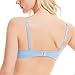 Wingslove Women's Push Up Bra Deep V Plunge Underwire T-Shirt Bra Multiway 2 Cups Up（Sky Blue,34DD