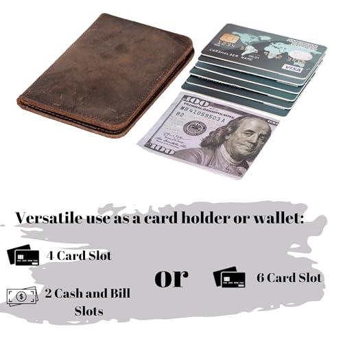Leather Slim Wallet, Credit Card Holder, Bifold, Minimalist, Front Pocket, Small Thin, Travel Wallet for Men and Women (Chocolate Brown)2
