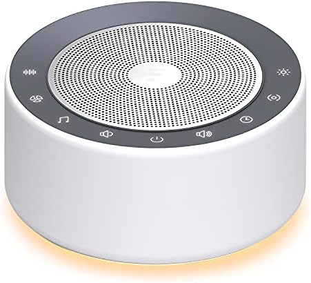 Fitniv White Noise Machine, Sound Machine with 30 High Fidelity Soundtracks, Adjustable 7 Color Night Lights, Full Touch Metal Grille, Timer & Memory Features, Plug in, Sleep Machine for Baby Adults