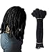 Yotchoi 100% Human Hair Dreadlocks Extension Handmade Locs Large Size(diameter 0.8cm) 8inch 60 Strands/pack Natural Black #1B