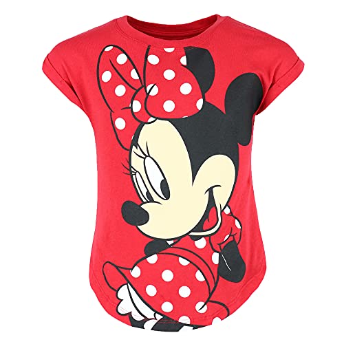 Disney Youth Minnie Day Dreamer Cuff Hilo Fashion Top, Tops for Girls, Red (M)