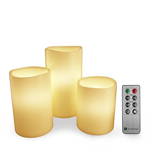 Flameless Led Candles, Remote Controlled 3-Piece Candle Set By Lavish Home – For Votive Holders – Home, Wedding, Bridal Shower, Christmas Decor #TOP5