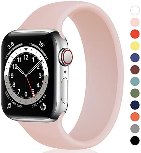 Unnite Stretchy Solo Loop Bands Compatible for Apple Watch Band 38mm 40mm 41mm 42mm 44mm 45mm, Silicone Sports Band Elastic Replacement Wristband for iWatch Series SE/8/7/6/5/4/3/2/1 Women Men