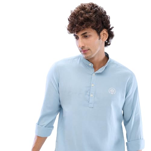 Image of Spykar Men's Regular Fit N /A Full Sleeve Solid Casual Shirts
