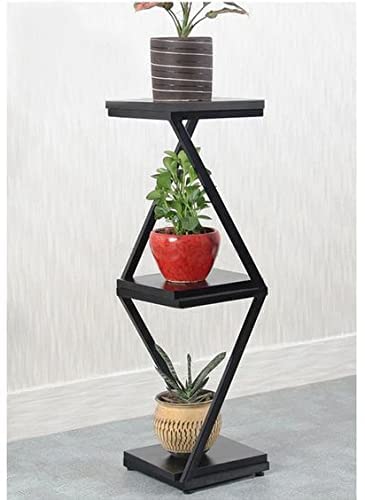 DDS Dream Decor Shoppee 3 Tier 3 Potted Iron-Wood Plant Stand, Curved Flower Pot Holder Shelf for Indoor Outdoor Planter Stand (Black) (B09JMZ227M) Amazon Price History, Amazon Price Tracker
