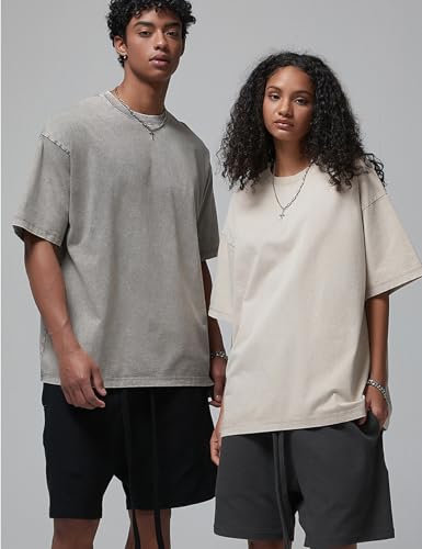 Image of Arssm Men Oversized T Shirts Vintage Tee Loose Fit Short Sleeve Casual Streetwear Baggy Washed Unisex Tops