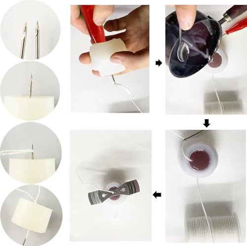 Image of TYMKLMZG 10 PCS Candle Wick Inserting Tool for Molds Large-Eye Candle Wicking Needle Mold Punch Needle with Hook & Eye for Candle Making Colored Threader for Candle Wick of All Thicknesses