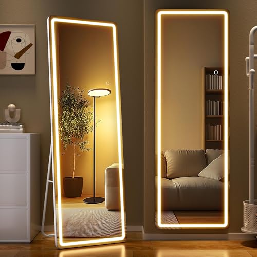 LED Lighted Full Length Mirror with Dimmable Colors