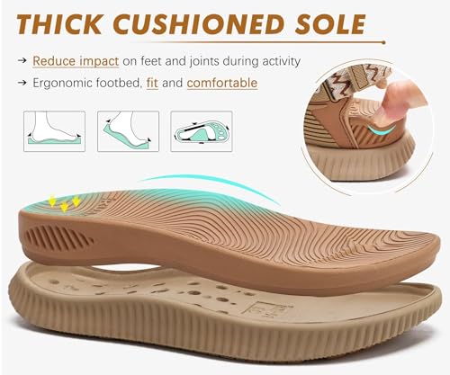 Image of KuaiLu Womens Orthopedic Walking Sandals with Arch Support Recovery Cushion
