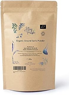 100g Organic Ground Garlic Powder - Stay Fresh Organics - Resealable Pouch - Tested for Heavy Metals - Certified by Soil Association