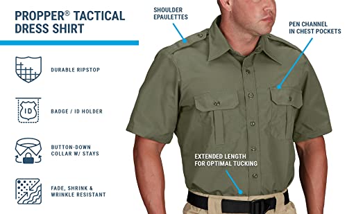 Propper Men's Short Sleeve Tactical Dress Shirt, Dark Grey, Medium #TOP7