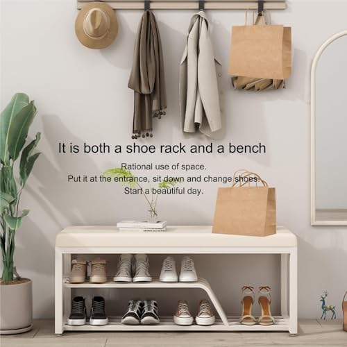Banc range-chaussures avec coussin meuble indispensable pour l'entrée - 4