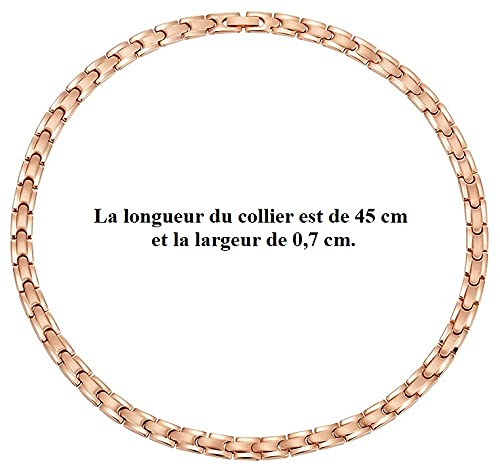 Collar magnético con imanes, modelo Milos, cobre de oro rosa