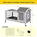 Aivituvin Rabbit Hutch Indoor Bunny Cage Outdoor Bunny House with Wire Floor Leakproof Plastic Tray